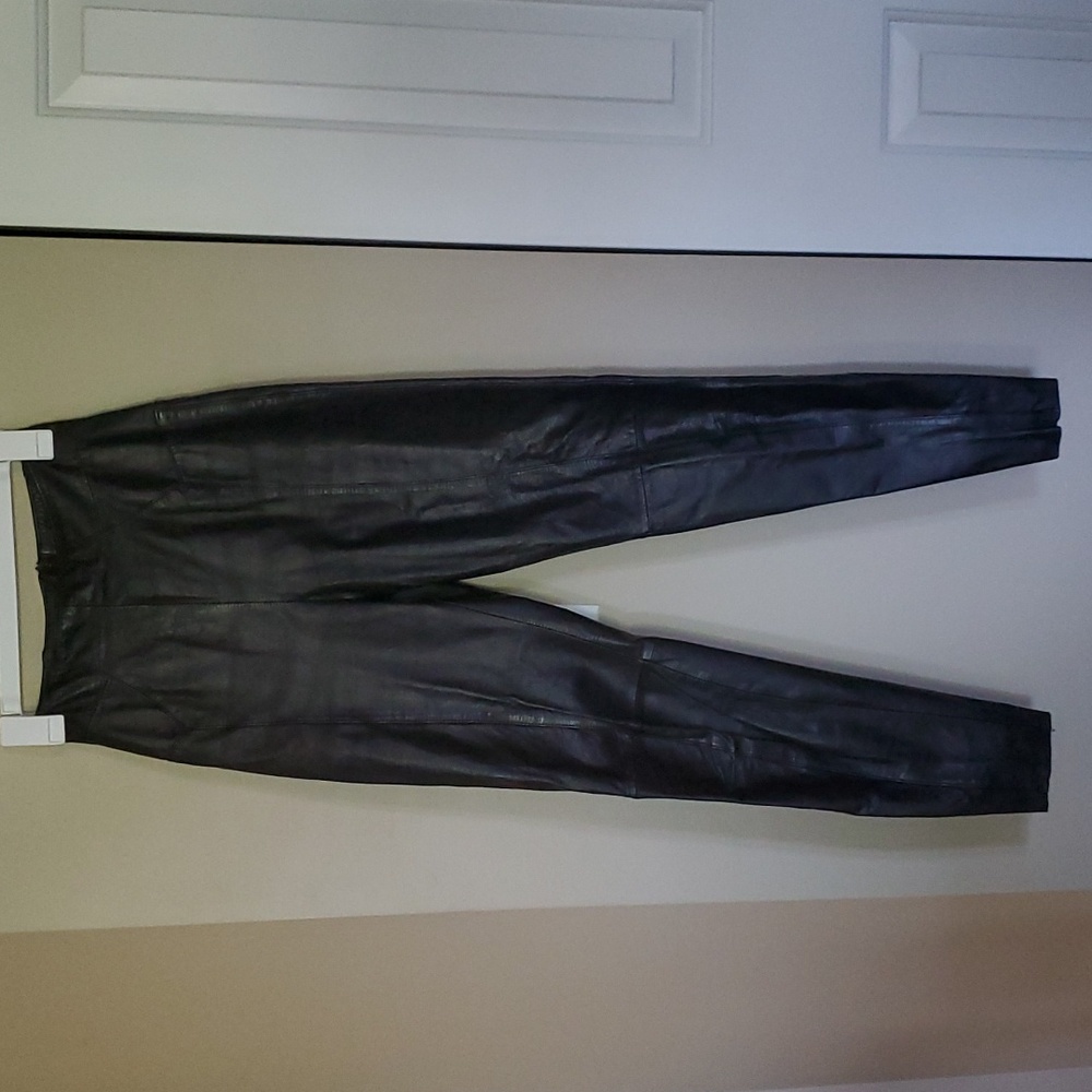 Byrnes & Baker black leather pants. Size 4.